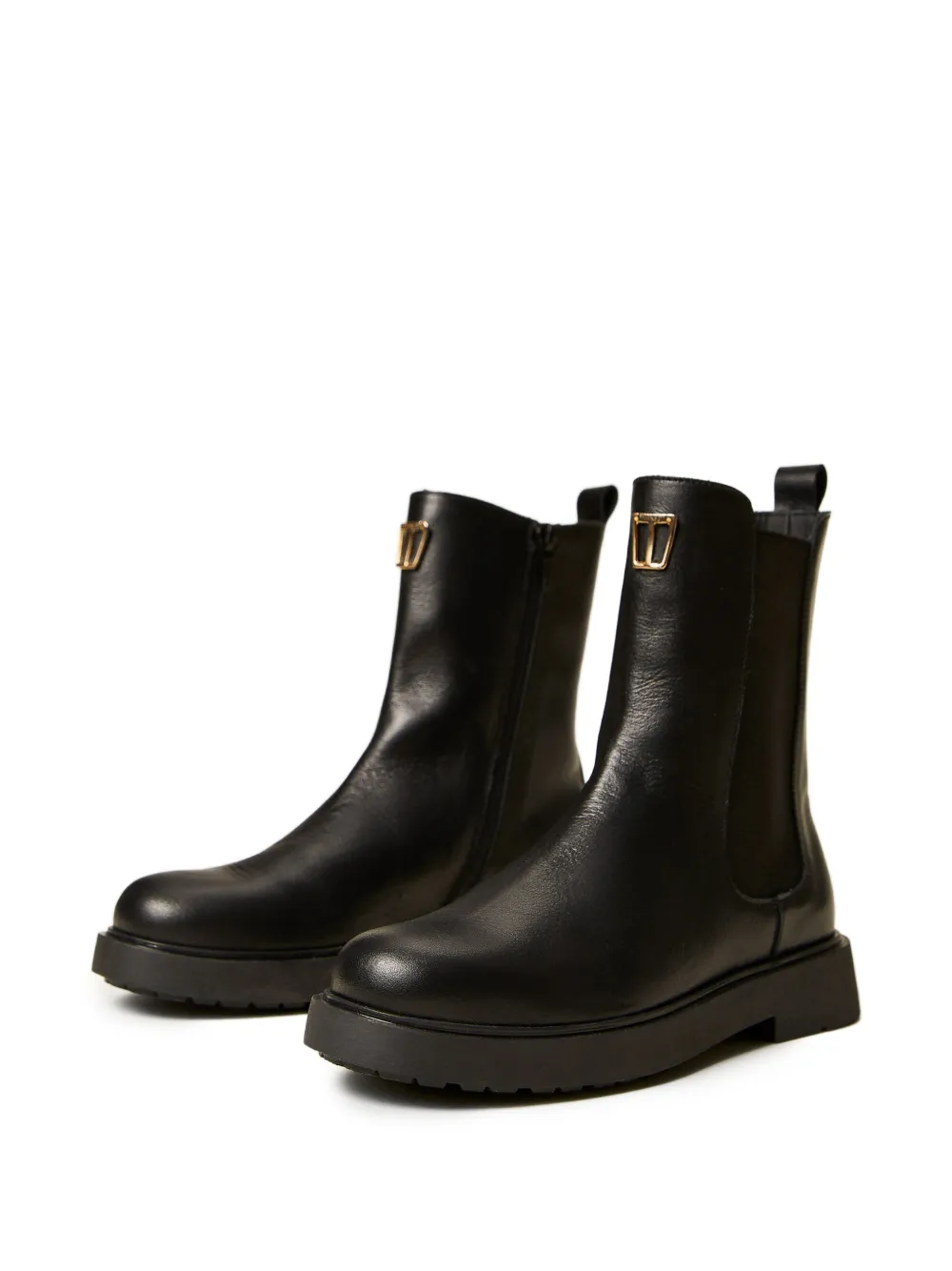 TWINSET Kids Leren Chelsea laarzen Zwart