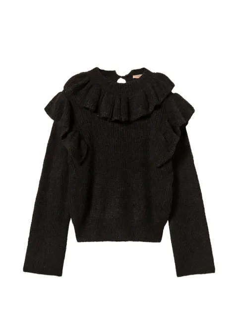 TWINSET suéter con hilo de lúrex y volantes
