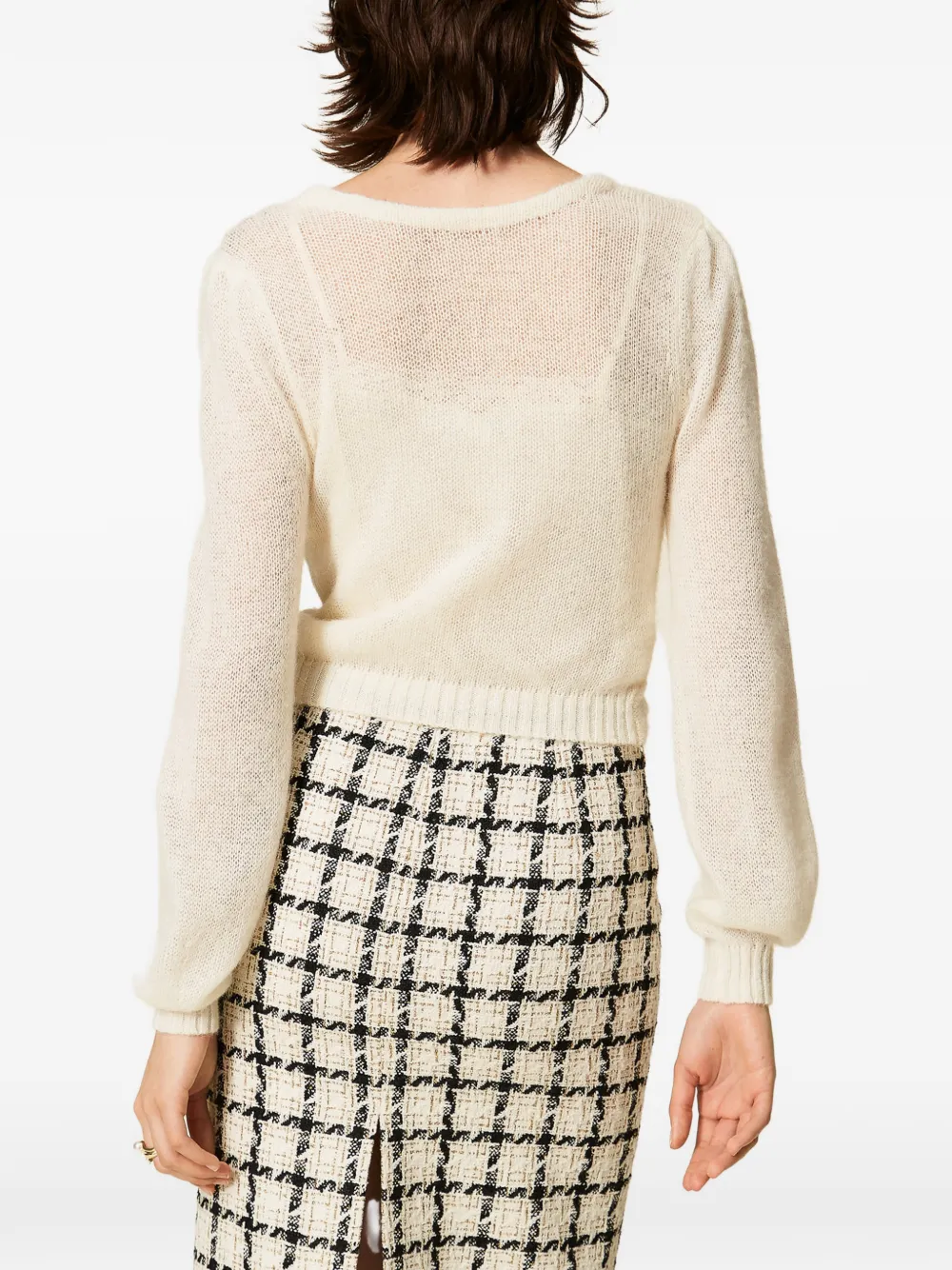 TWINSET Trui met V-hals en gedraaide voorkant Beige