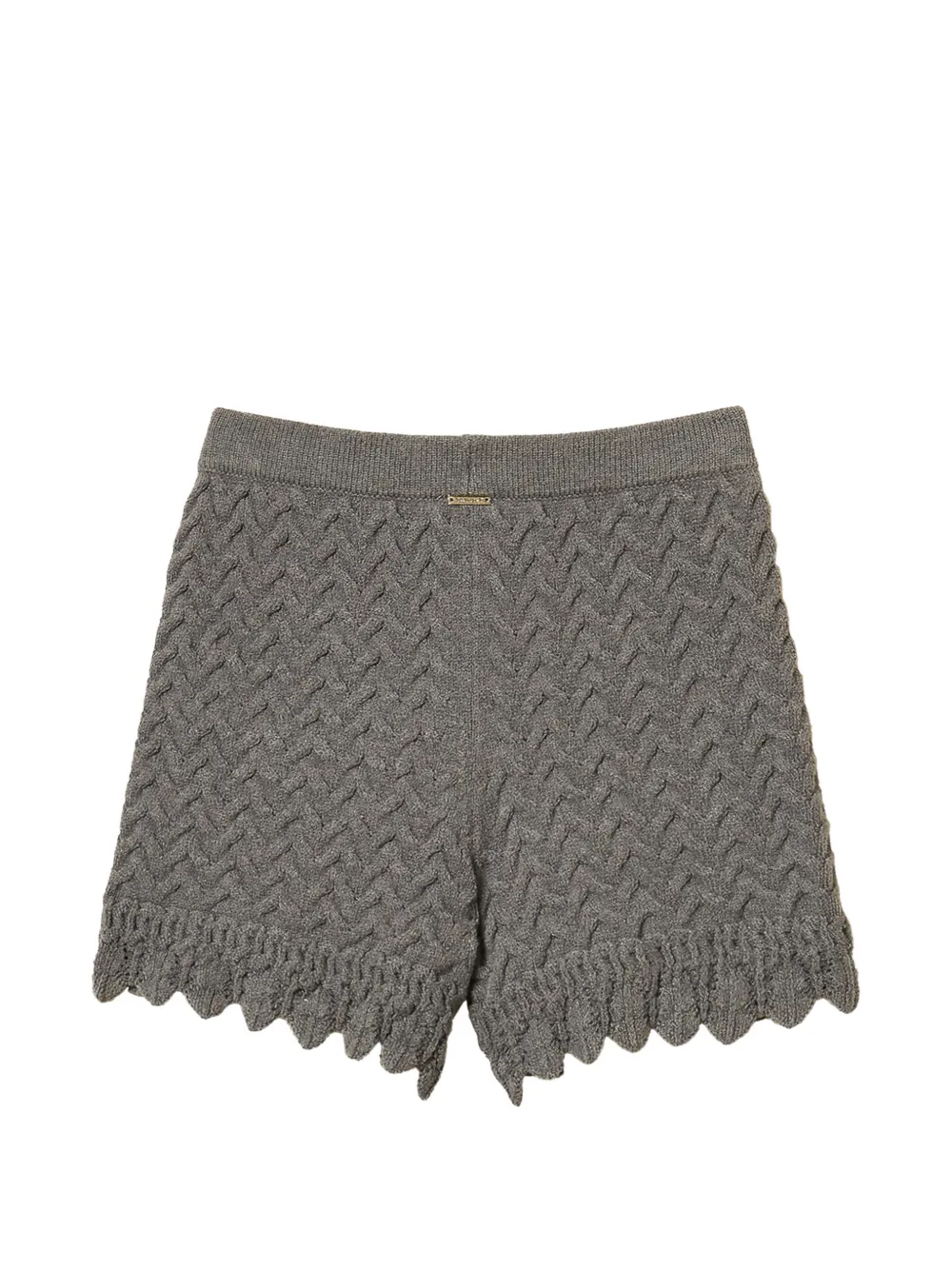 TWINSET Kids Kabelgebreide shorts Grijs