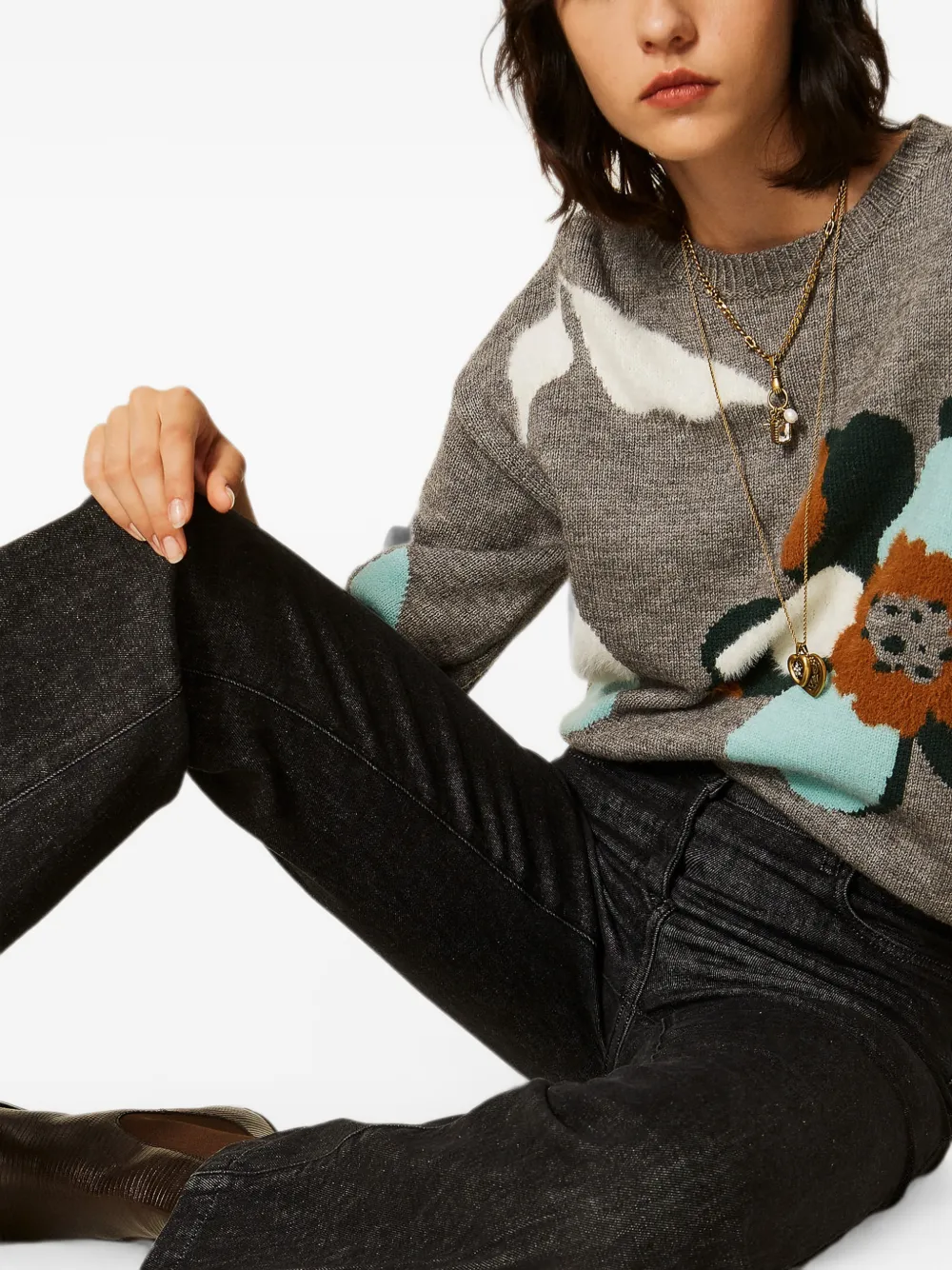 TWINSET Flared jeans met vijf zakken Zwart