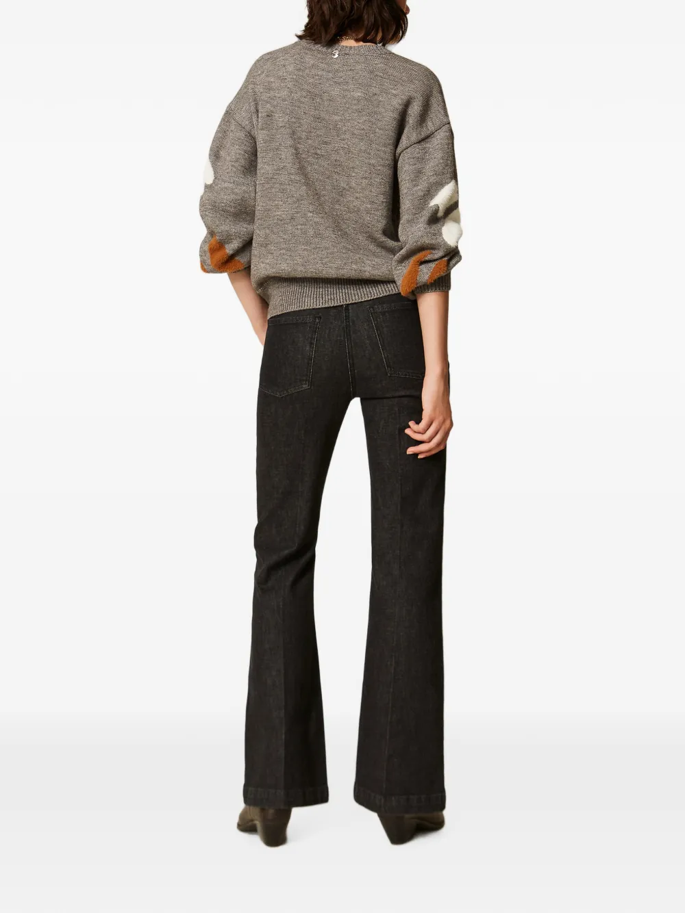 TWINSET Flared jeans met vijf zakken Zwart