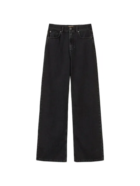 TWINSET black wide-leg jeans with five pockets