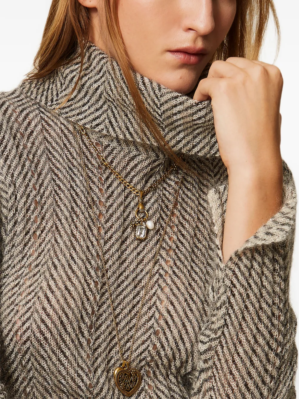 TWINSET Coltrui met print Beige
