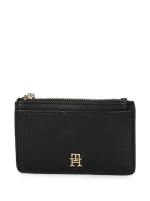 Tory Burch T Monogram Pebble Envelope Zip Card Case | Black | FARFETCH