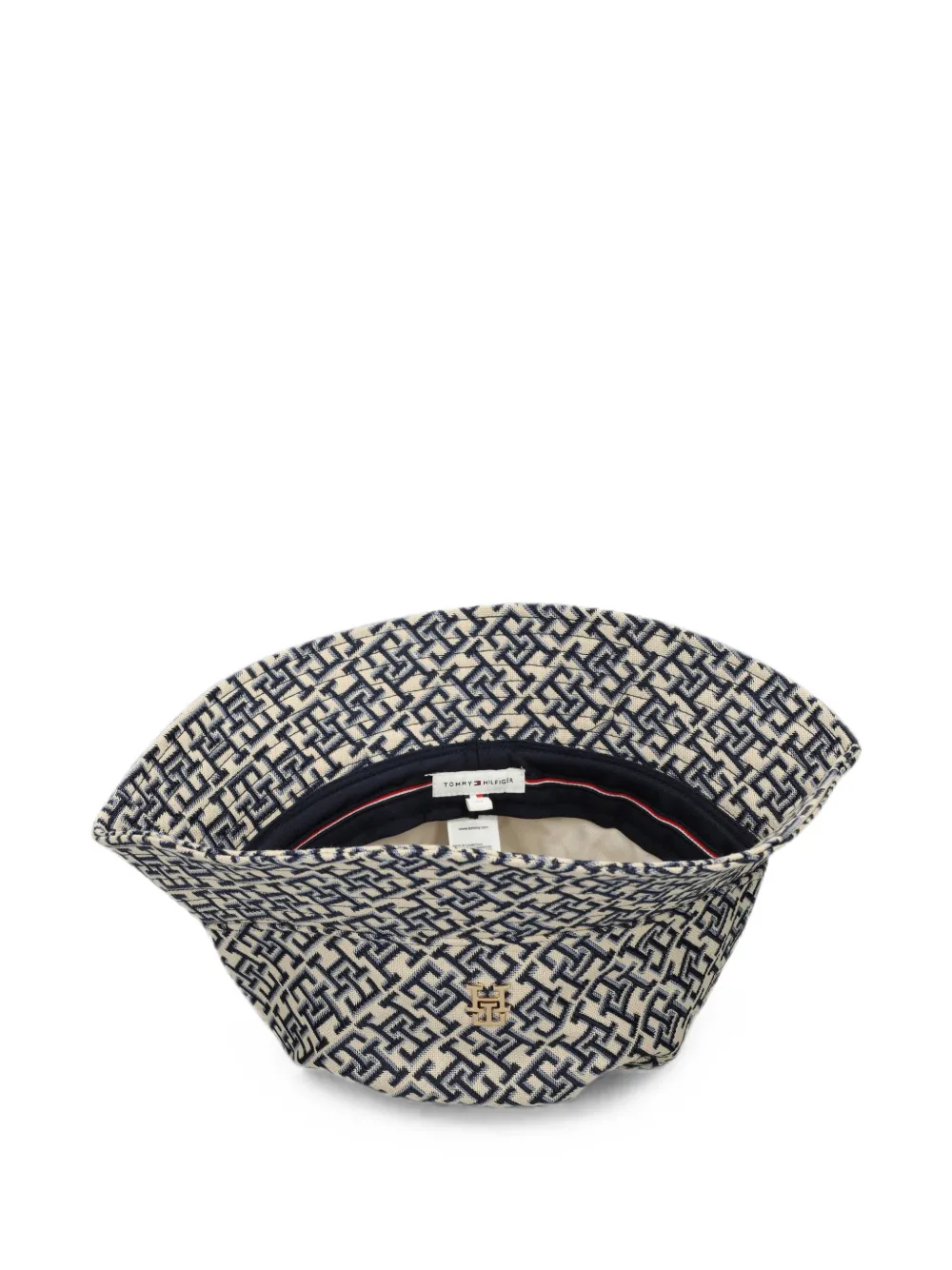Tommy Hilfiger Vissershoed met monogram jacquard Beige
