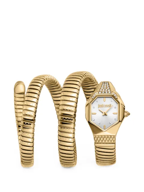 Just Cavalli Snake crystal-embellished 22mm watch