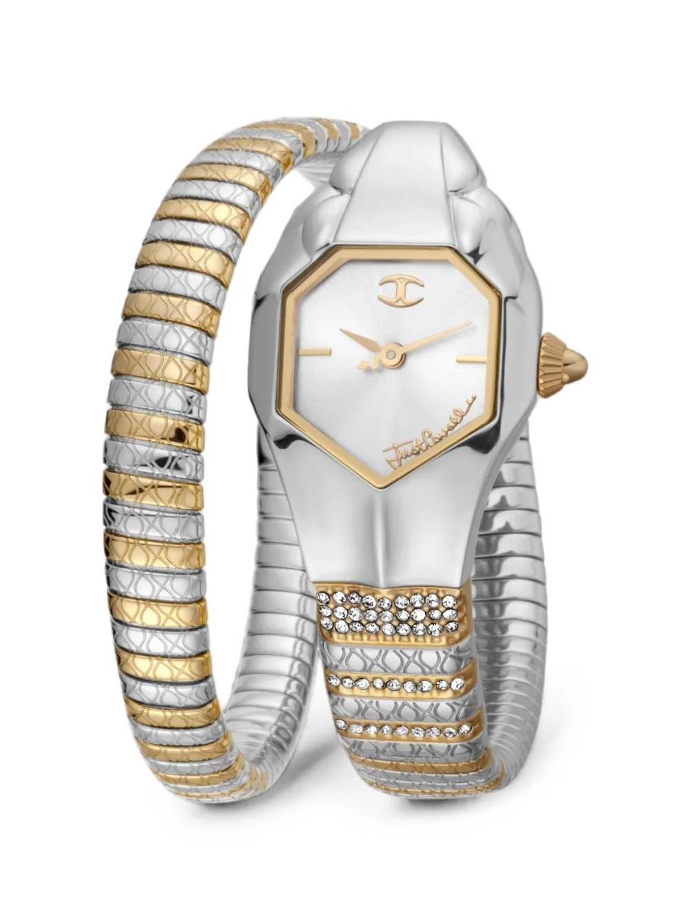 Just Cavalli Snake Armbanduhr 22mm - Silber