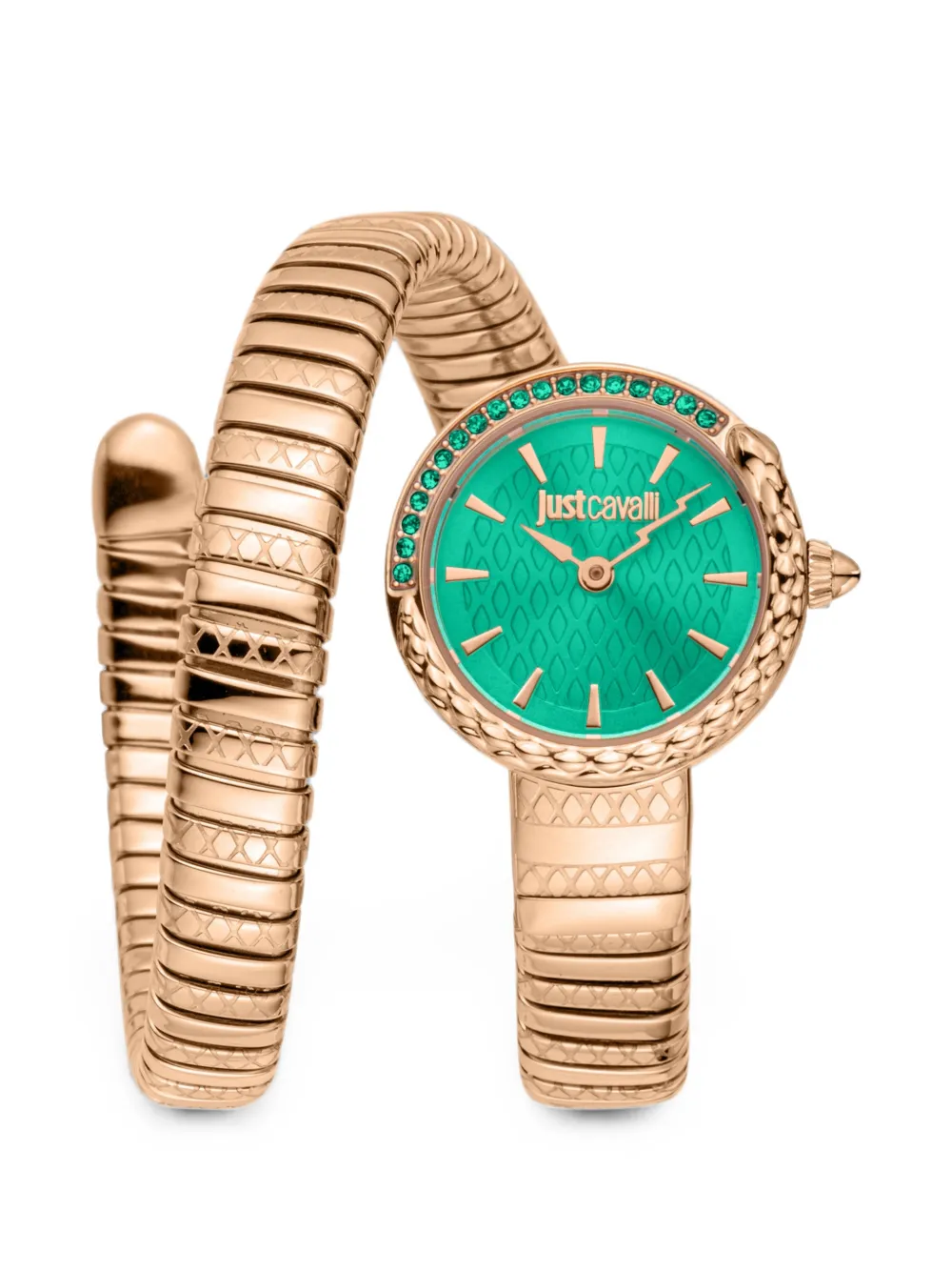 Just Cavalli Cerchio Snake Armbanduhr 22mm - Grün