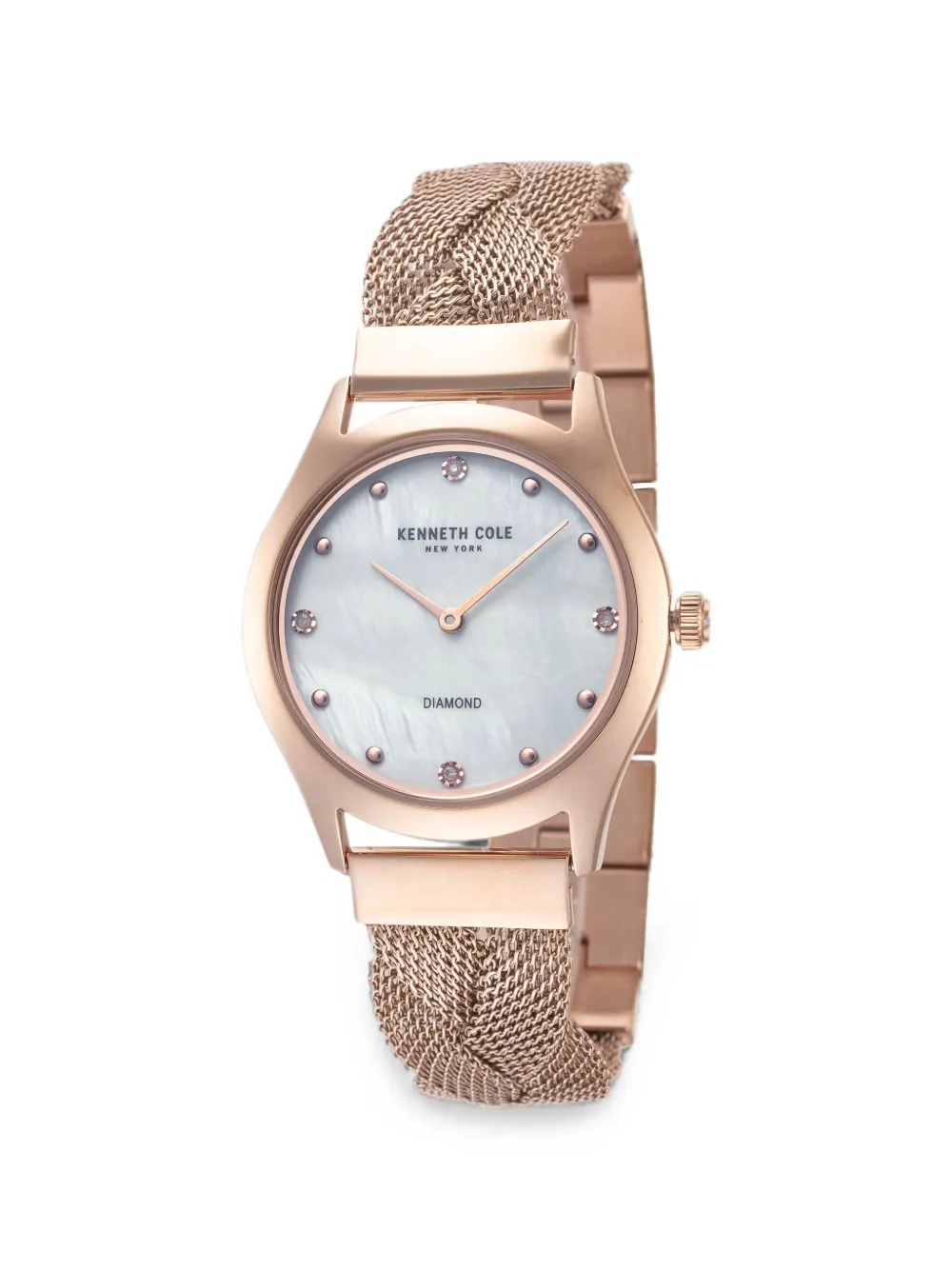 KENNETH COLE braided-strap 34mm watch