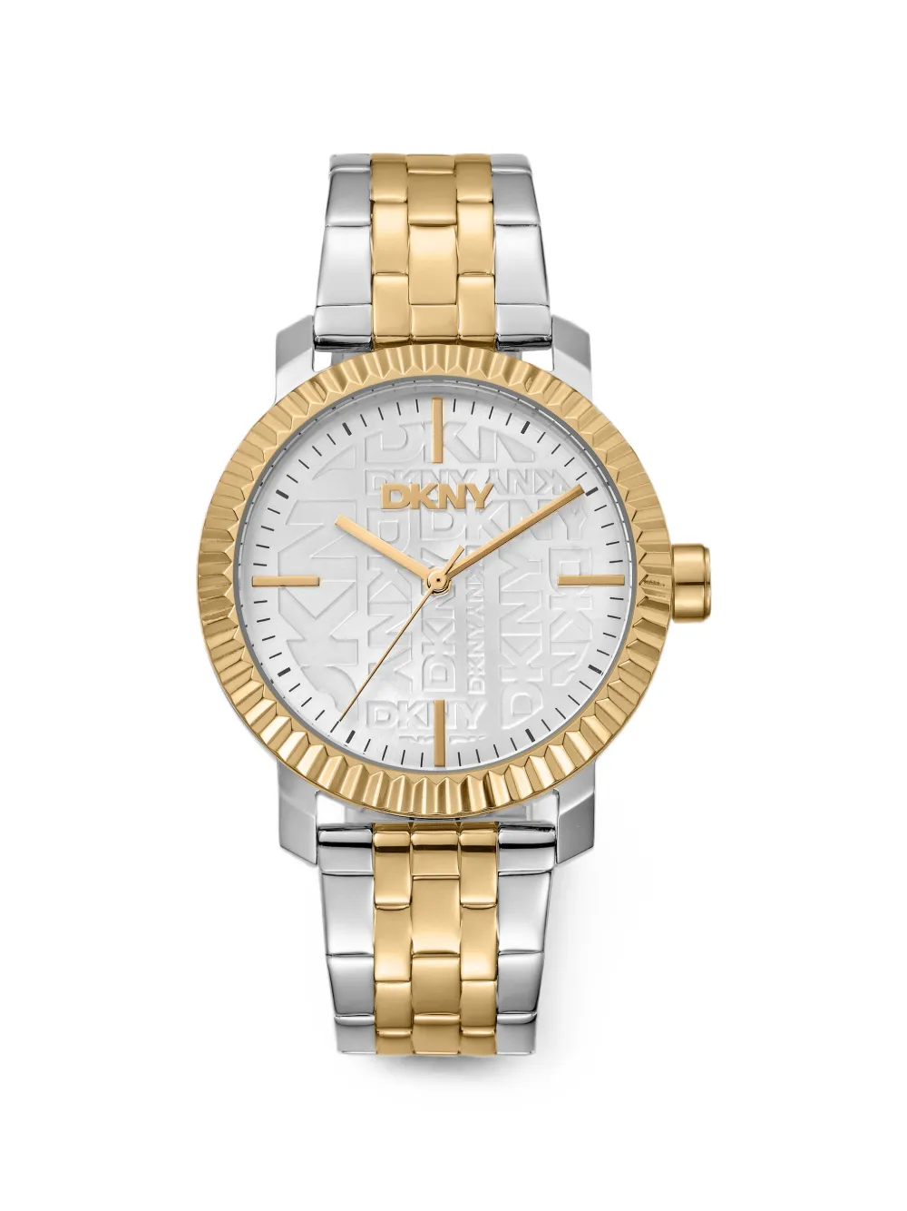 DKNY Armbanduhr mit geriffelter Lünette 36mm - Silber