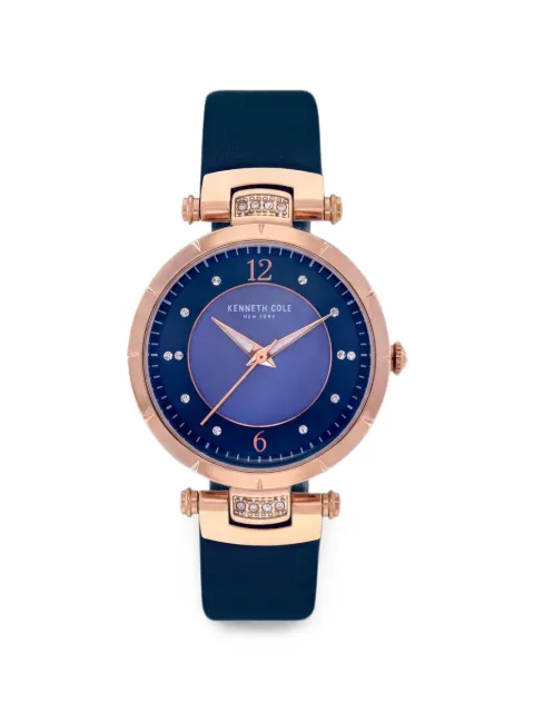 KENNETH COLE crystal-embellished round 34mm watch