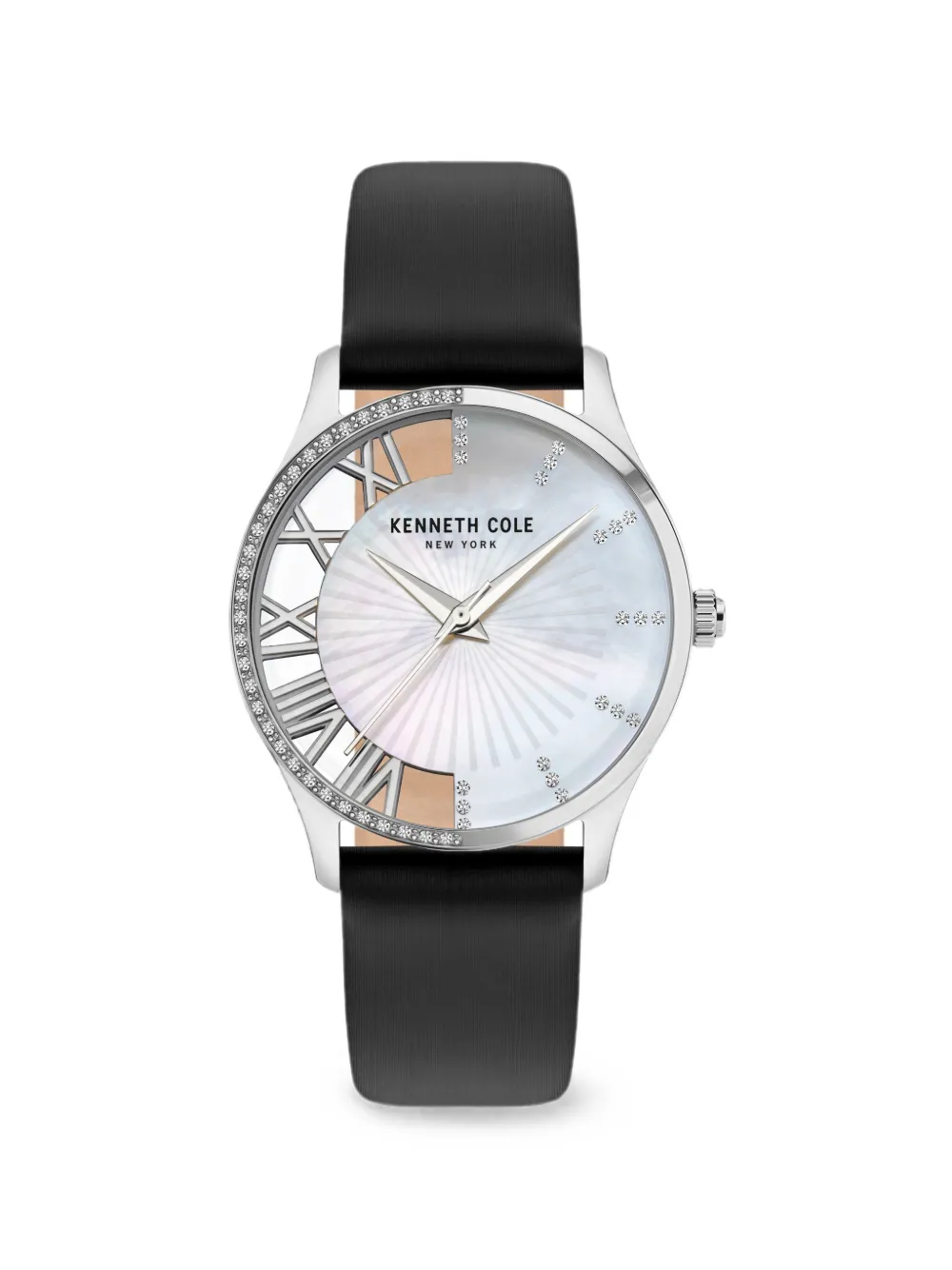 KENNETH COLE Skeleton Armbanduhr mit Kristallen 36mm - Weiß