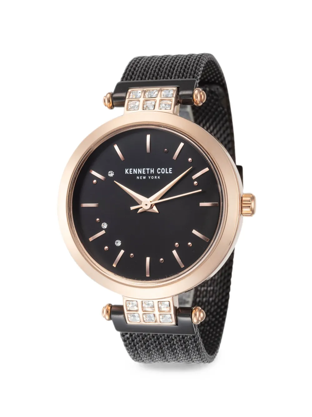 KENNETH COLE Mist Armbanduhr mit Kristallen 34mm - Schwarz