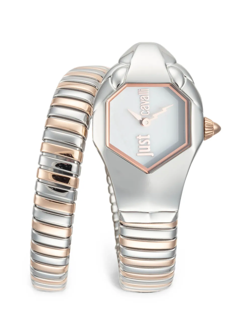 Just Cavalli Signature Snake Armbanduhr 22mm - Weiß