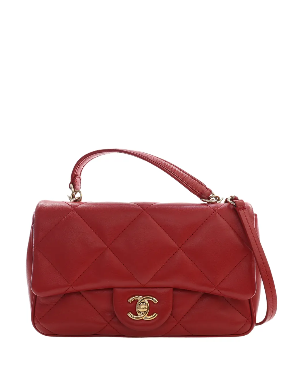 CHANEL Pre-Owned 2019 Small Lambskin Easy Carry Flap satchel - Red