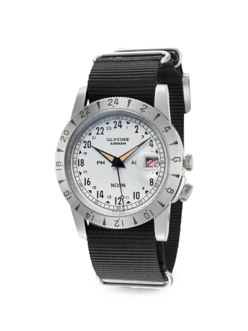 Glycine Airman Noon Purist 40mm - Bianco