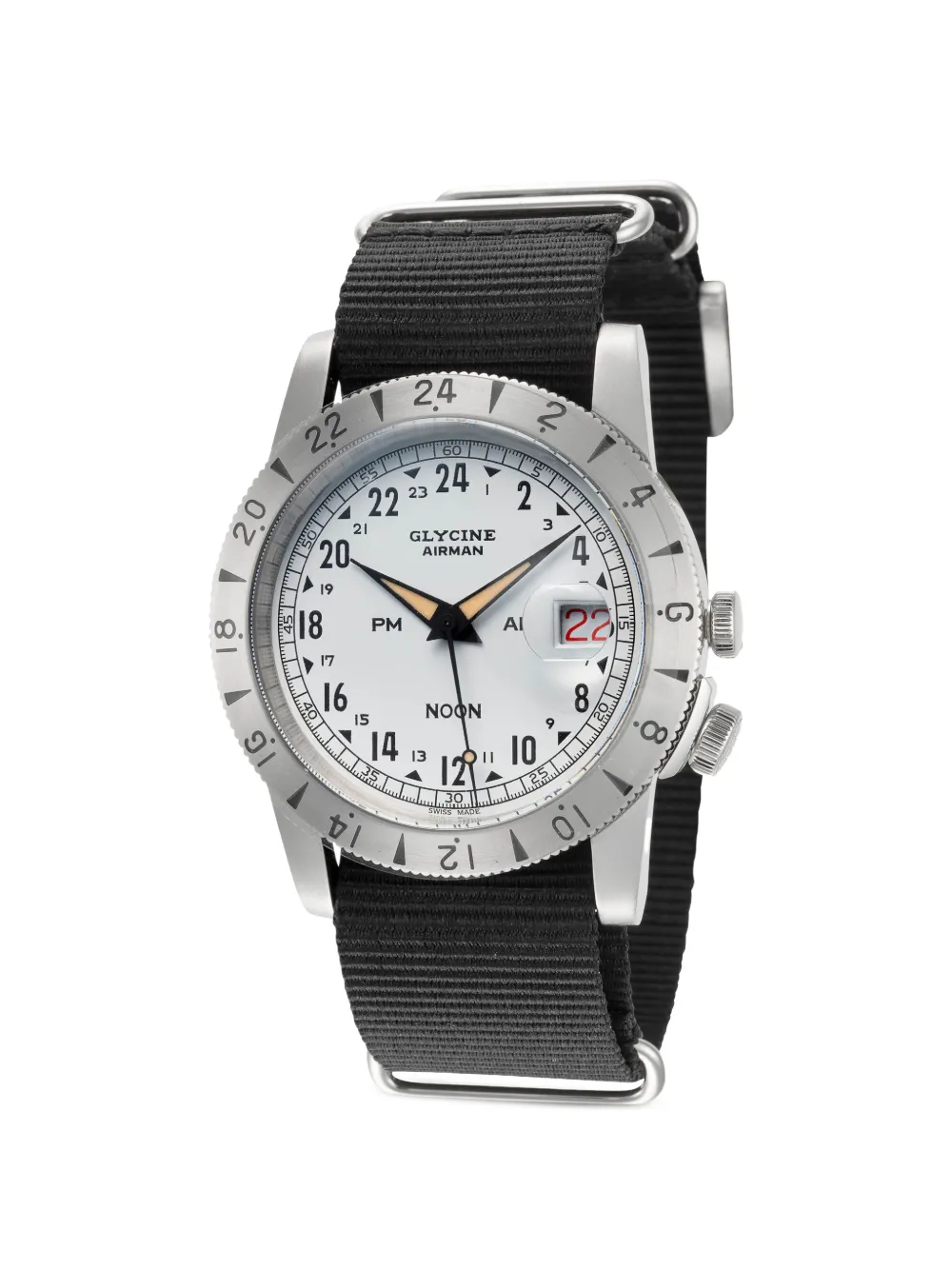Glycine Airman Noon Purist 40mm - Bianco