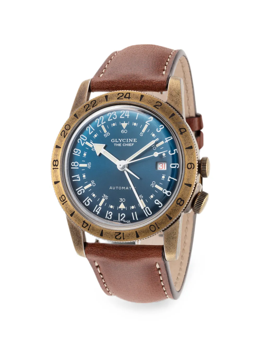 Glycine Airman The Chief GMT 40mm - Blu