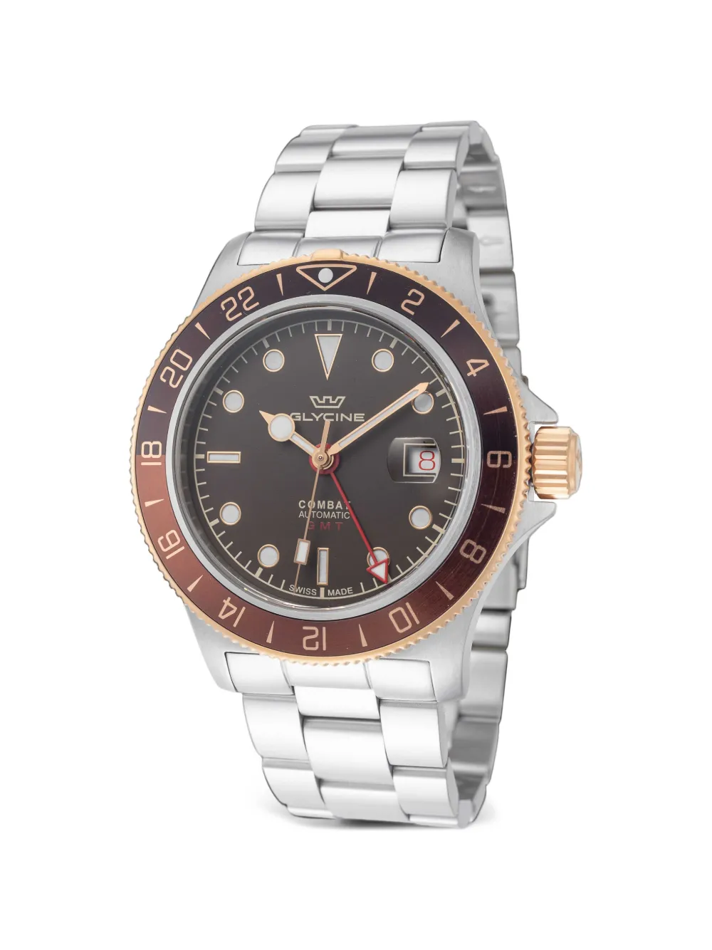 Glycine Combat Sub GMT 42mm watch - Marrone