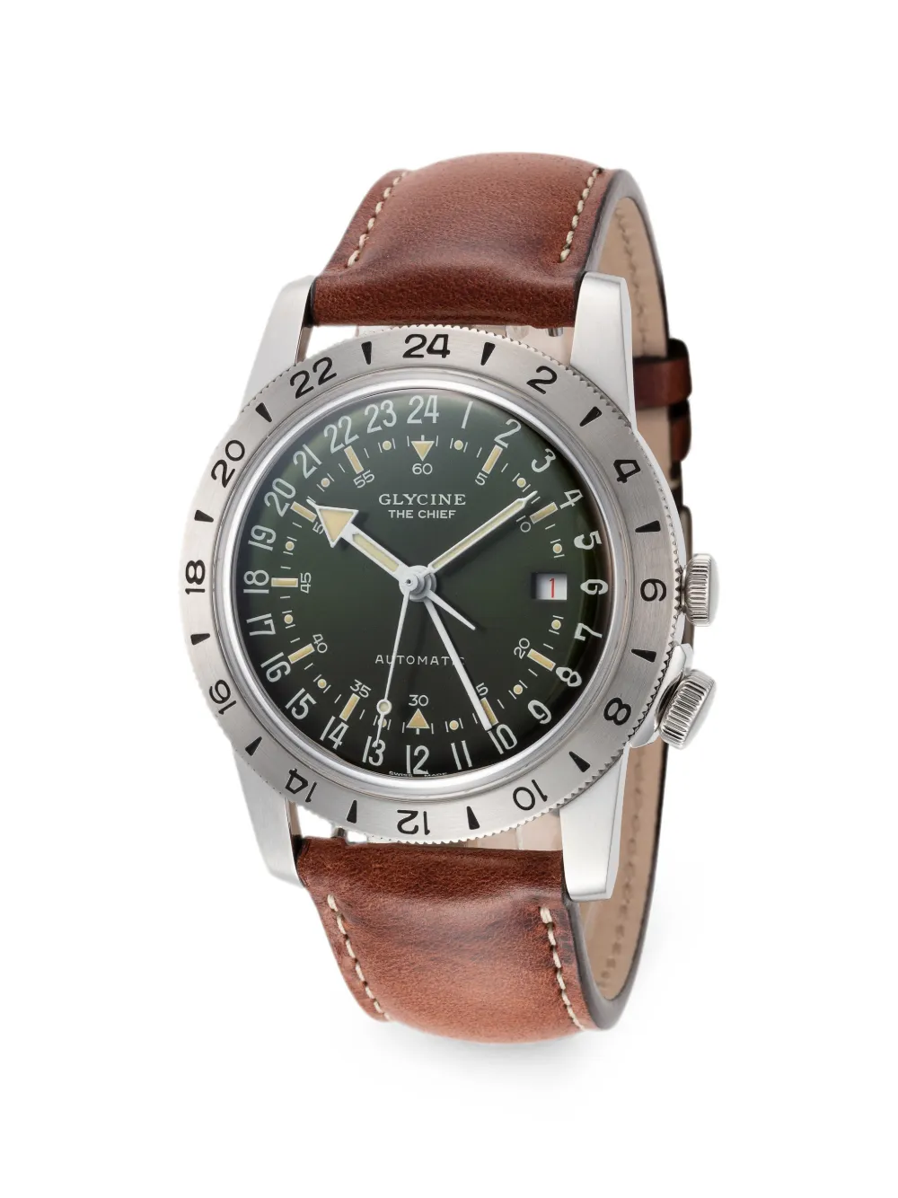Glycine Orologio Airman The Chief GMT 40mm - Verde
