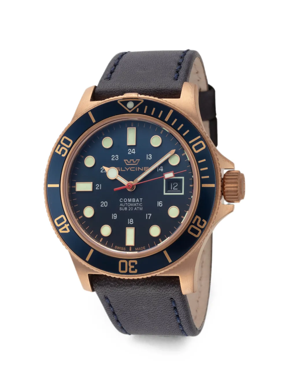 Glycine Orologio Combat Sub Bronze 42mm - Blu