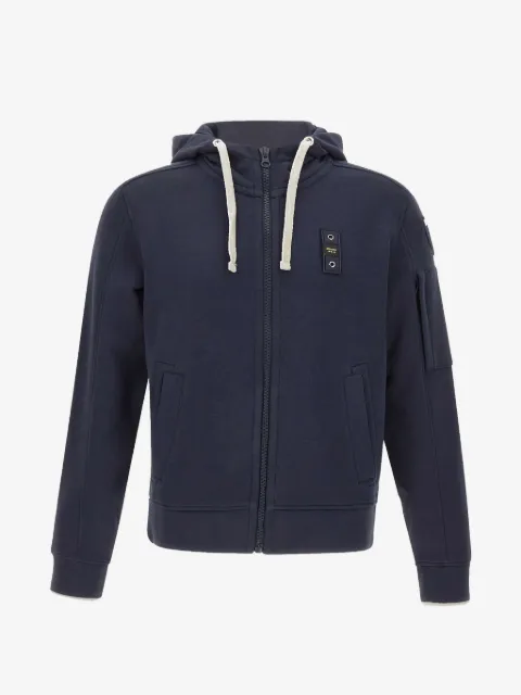 Blauer logo-patch zip-up hoodie