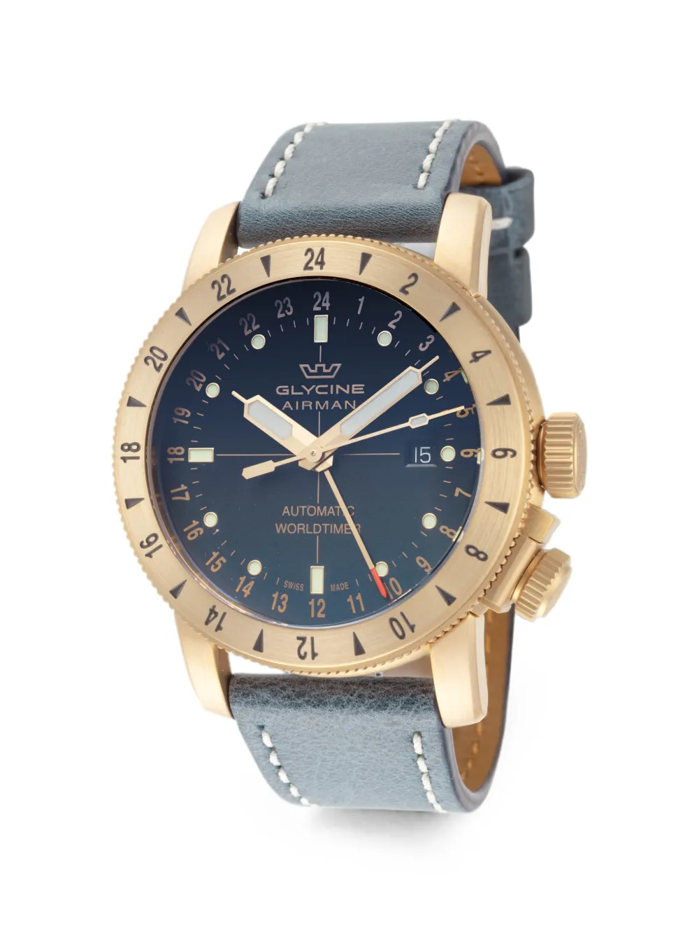 Glycine Orologio Airman Bronze GMT 44mm - Blu