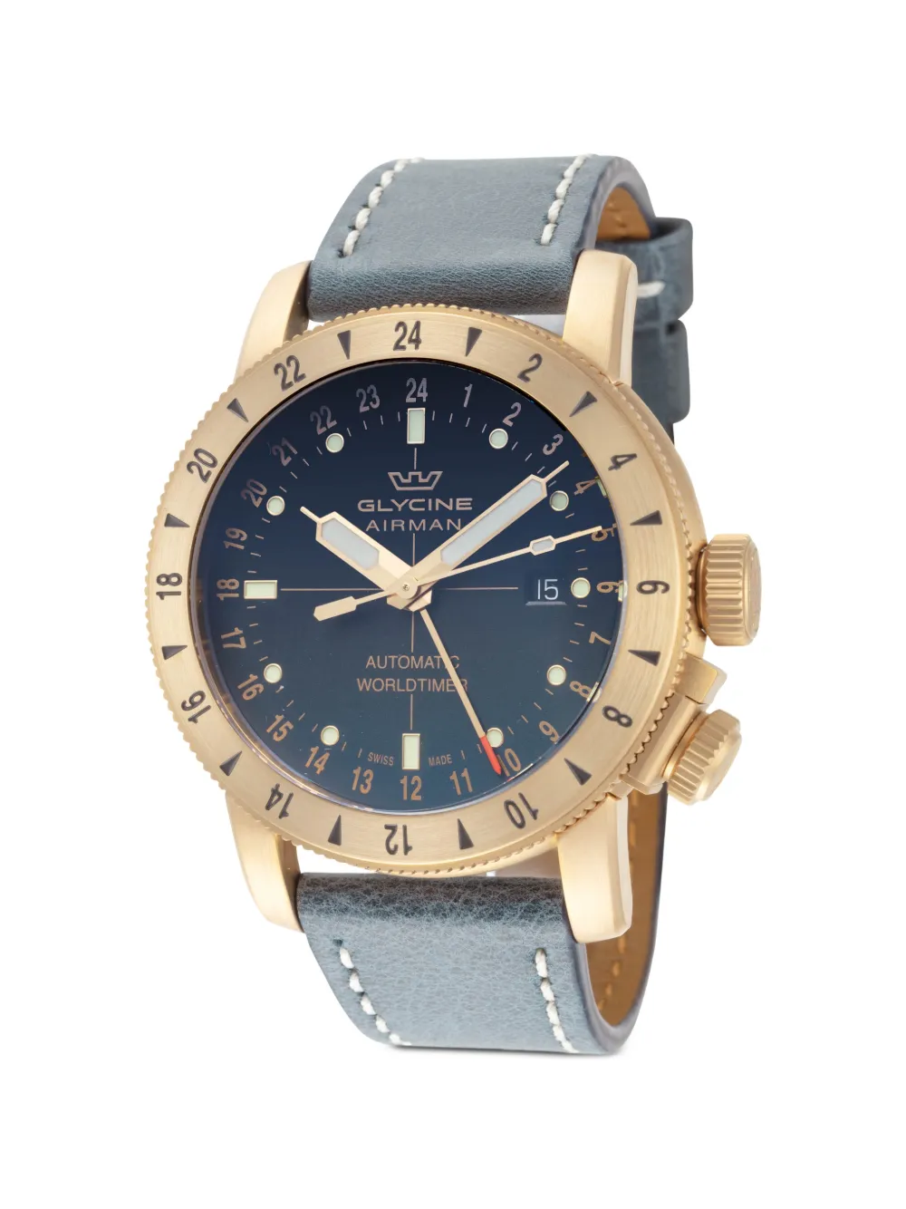 Glycine Orologio Airman Bronze GMT 44mm - Blu