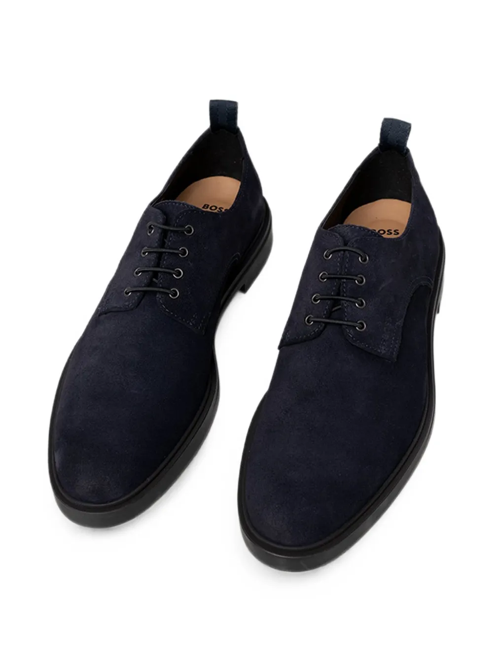 BOSS suede derby shoes Blauw