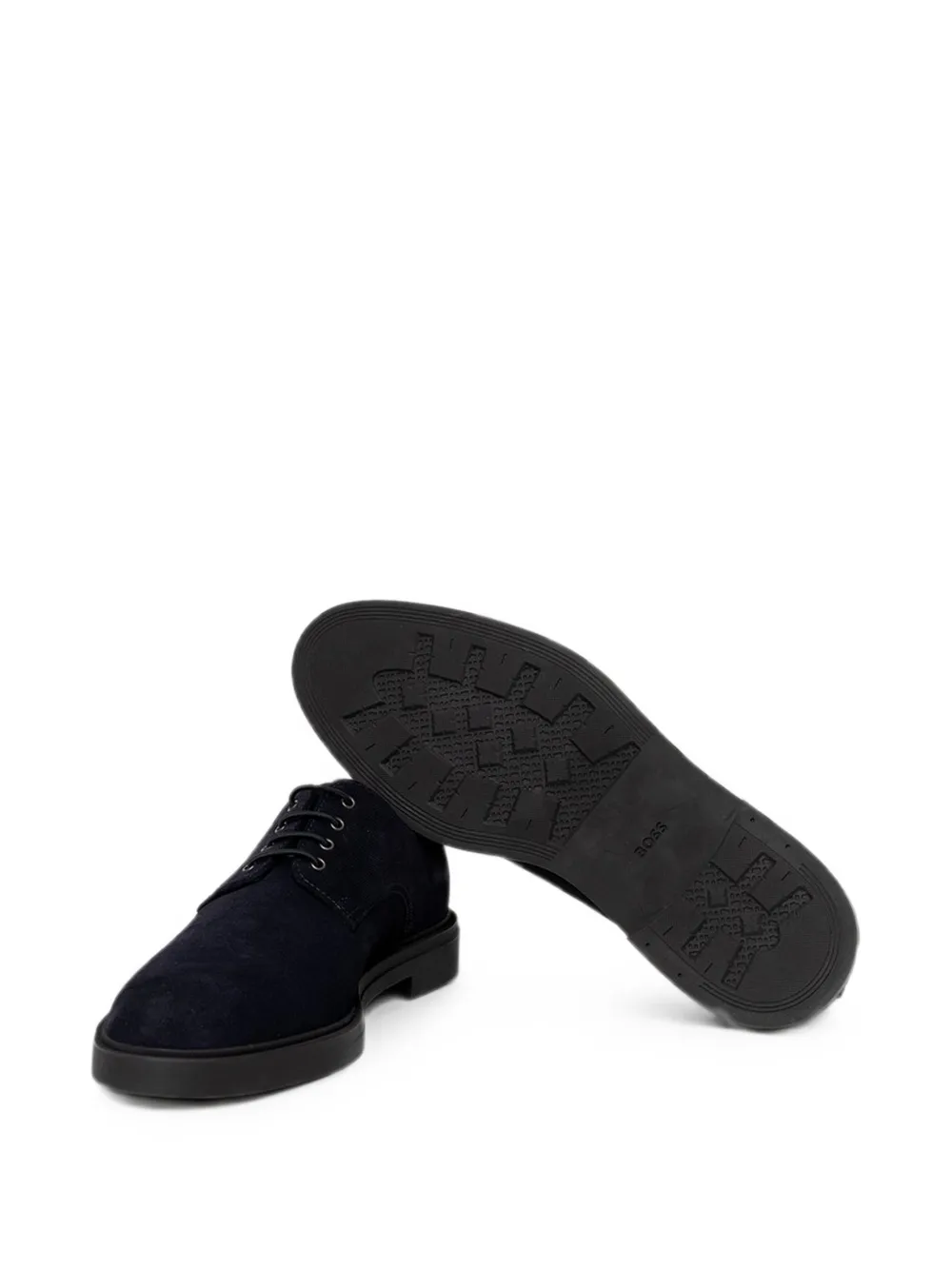 BOSS suede derby shoes Blauw