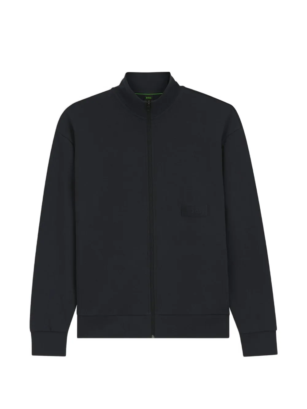BOSS logo-patch zip-up sweatshirt - Blu