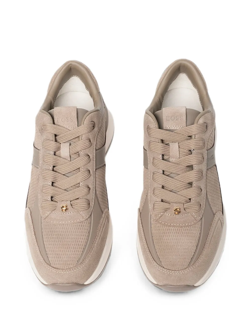 BOSS panelled low-top sneakers Beige
