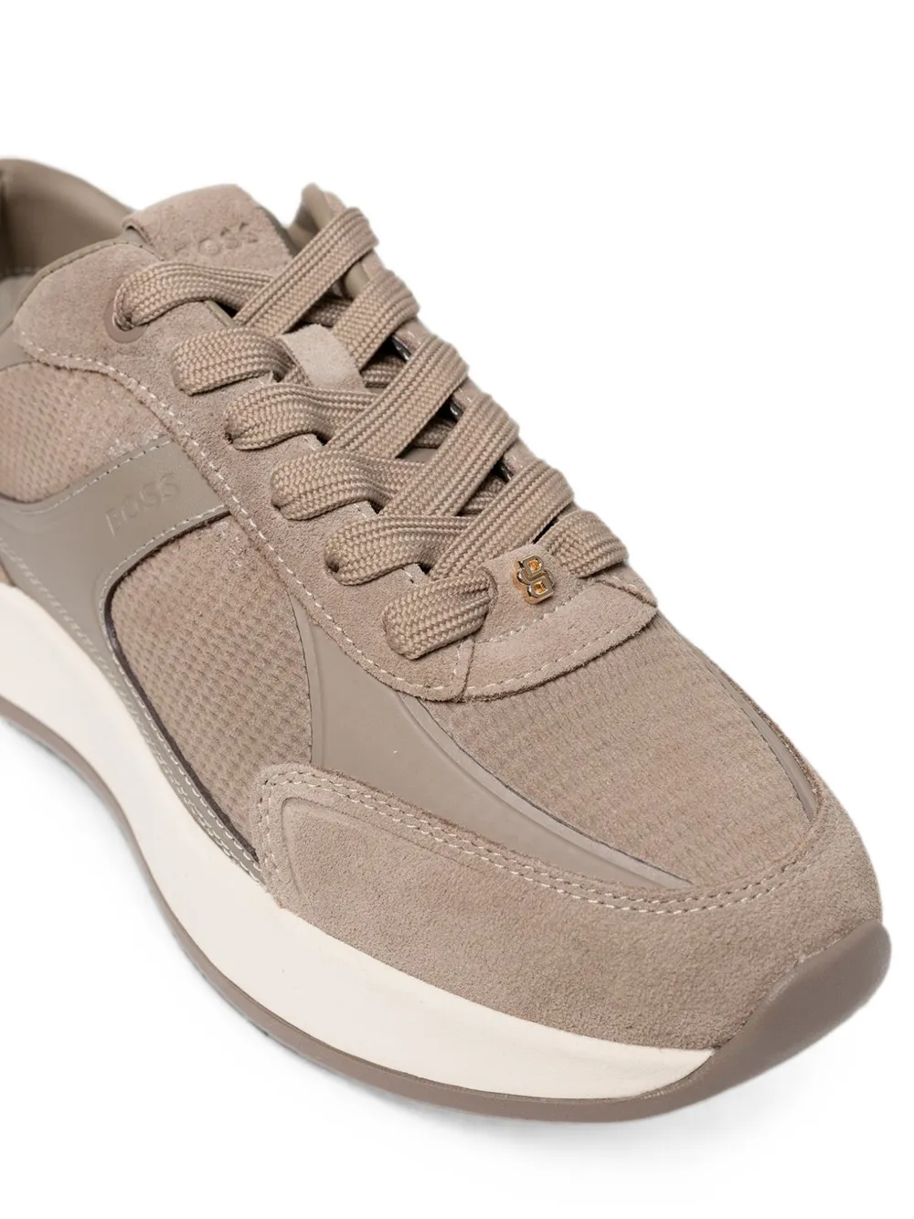 BOSS panelled low-top sneakers Beige