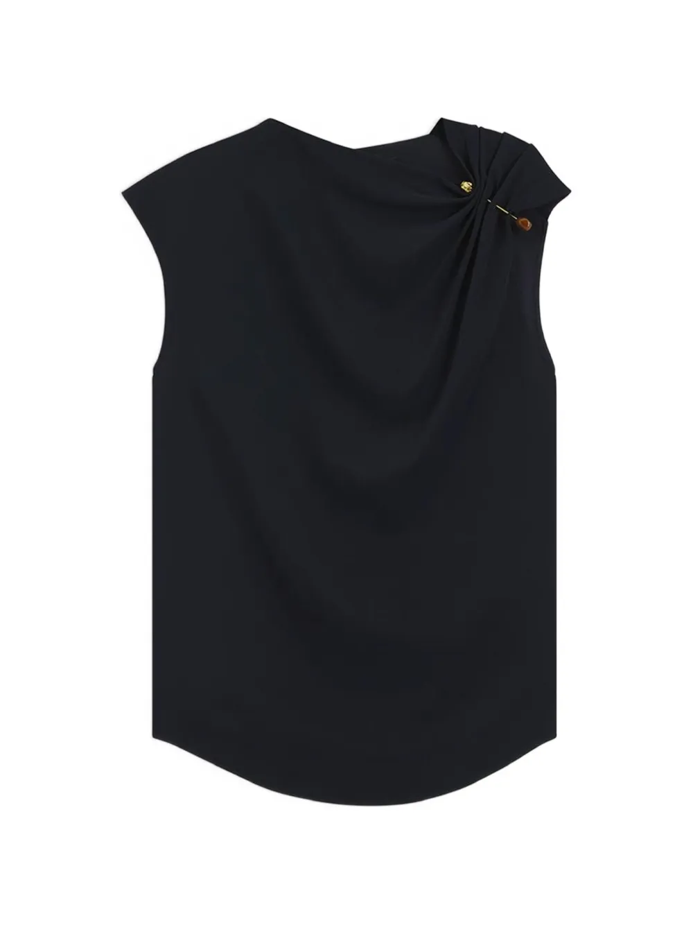 BOSS draped-detail sleeveless blouse - Blu