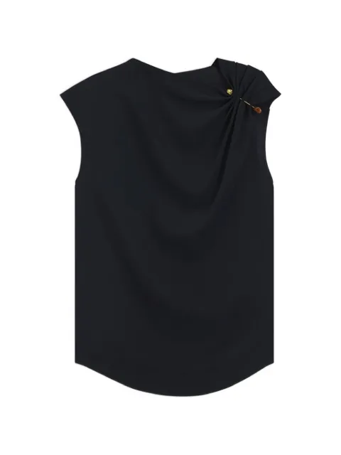 BOSS draped-detail sleeveless blouse