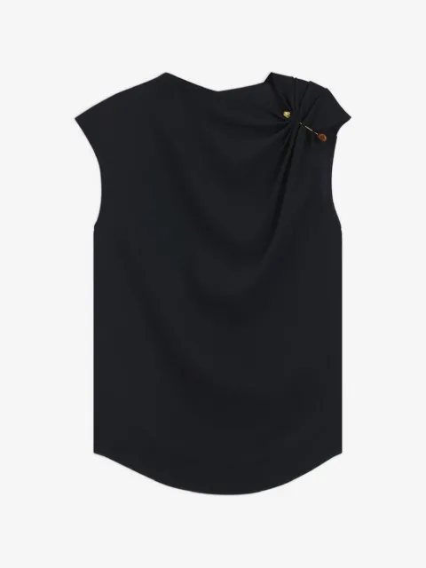 BOSS draped-detail sleeveless blouse