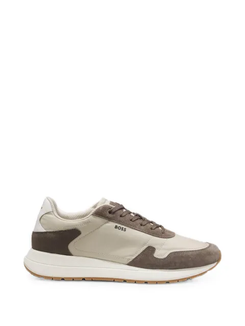 BOSS Vinston Runn lace-up sneakers in lightweight fabric with suede trims