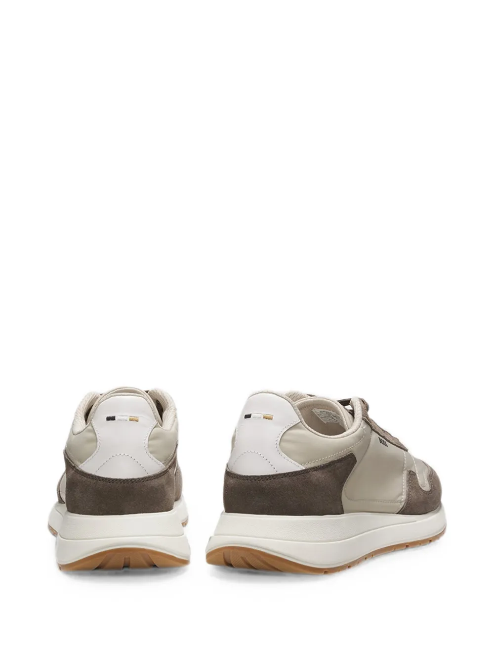 BOSS Vinston Runn lace-up sneakers in lightweight fabric with suede trims Beige