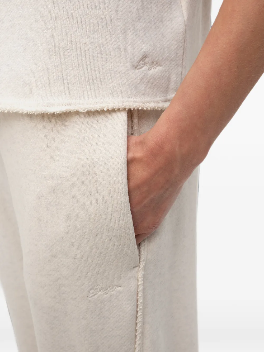 BOSS Trainingsbroek met trekkoordtaille Beige