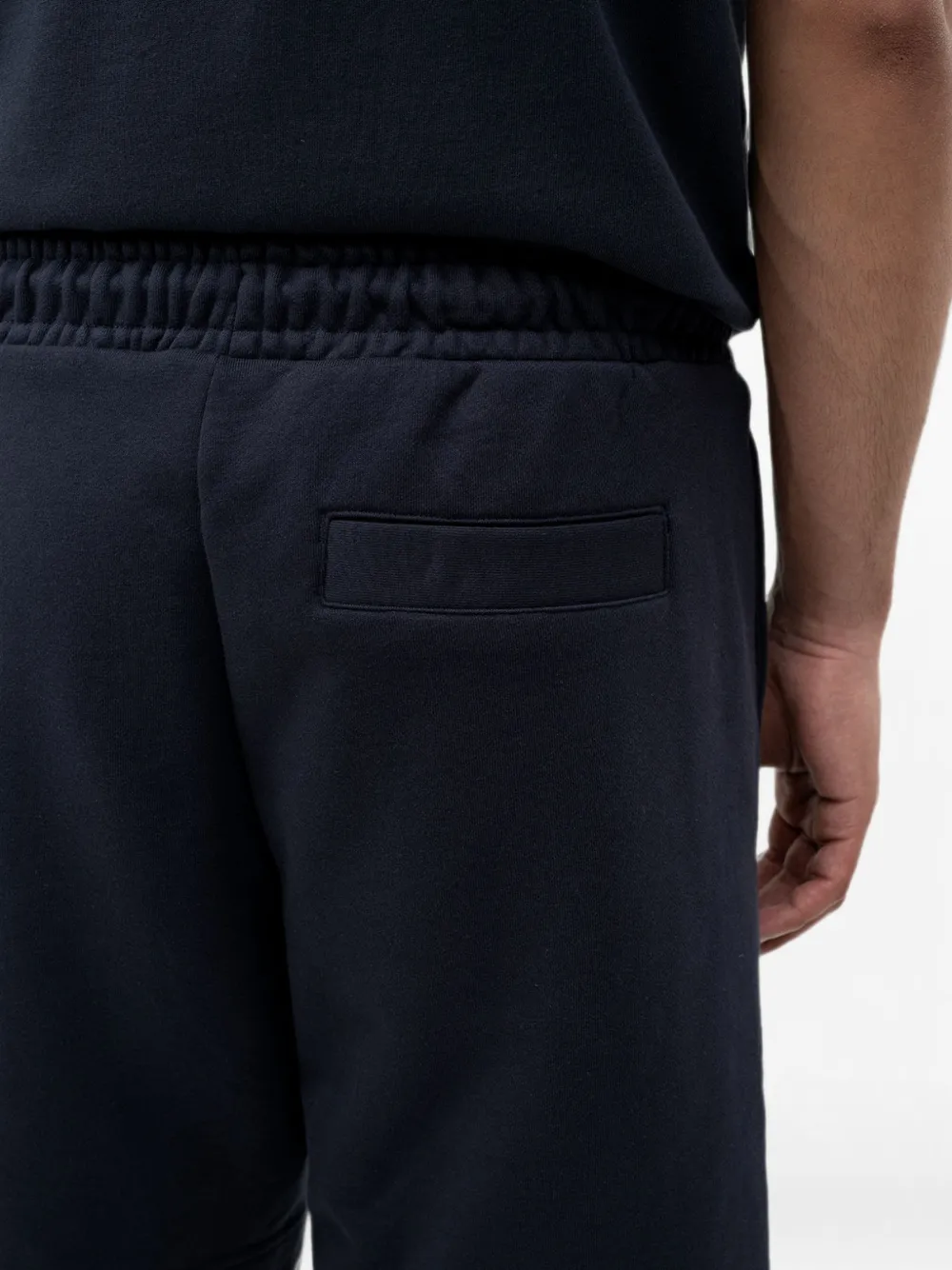 BOSS logo-patch drawstring-waist shorts Blauw