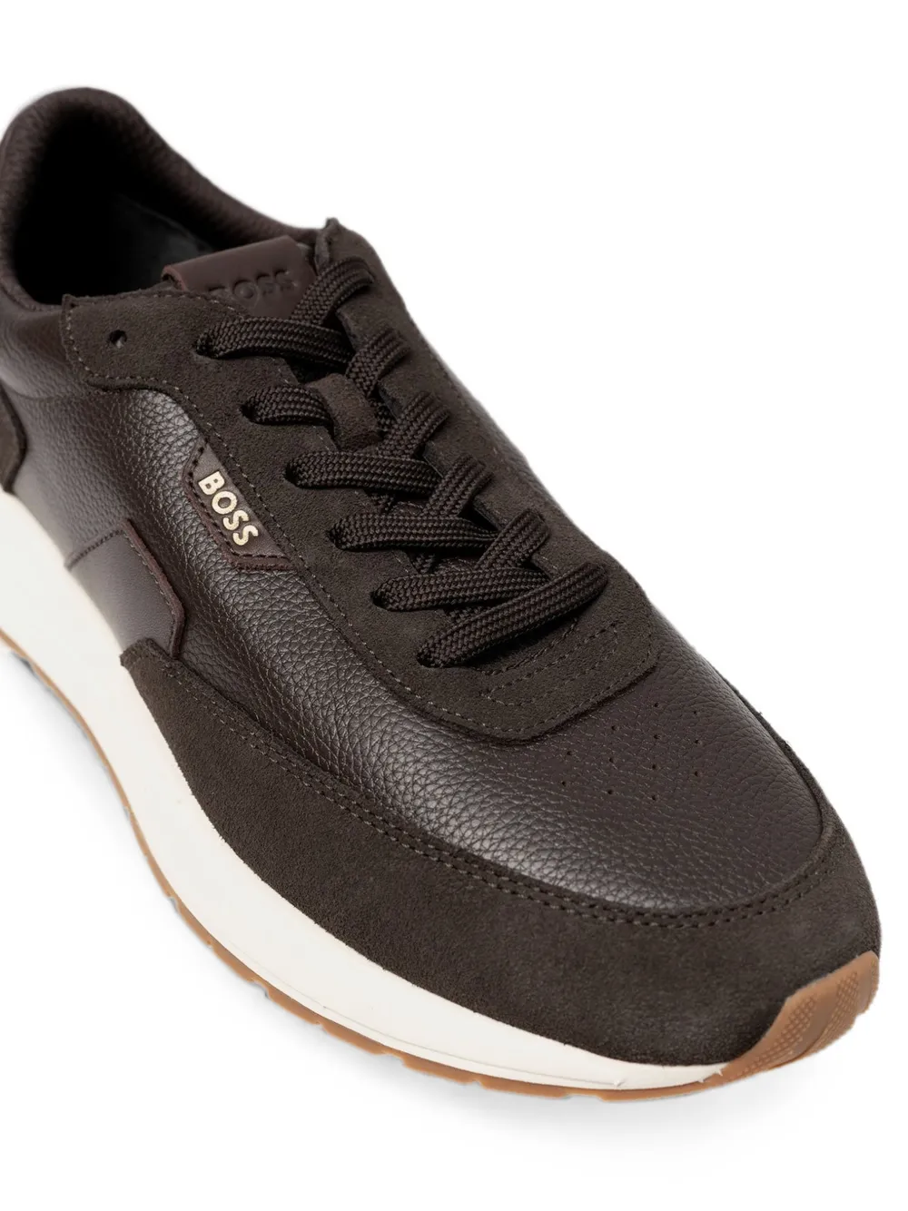 BOSS logo-plaque panelled sneakers Bruin