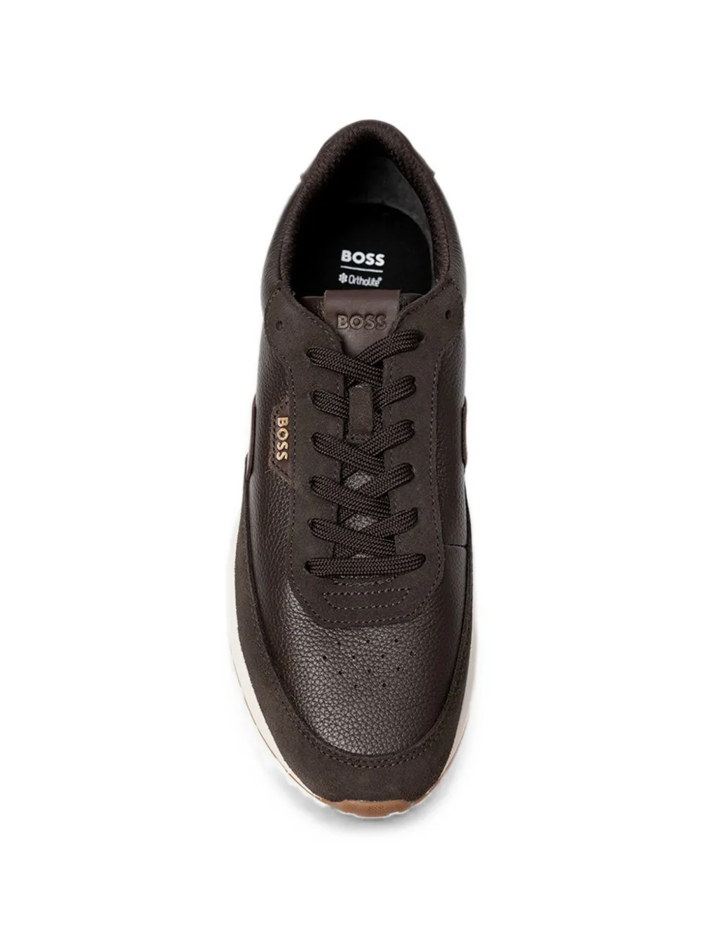 BOSS logo-plaque panelled sneakers Bruin