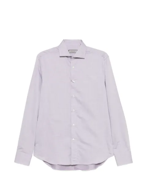Canali spread-collar button-up shirt