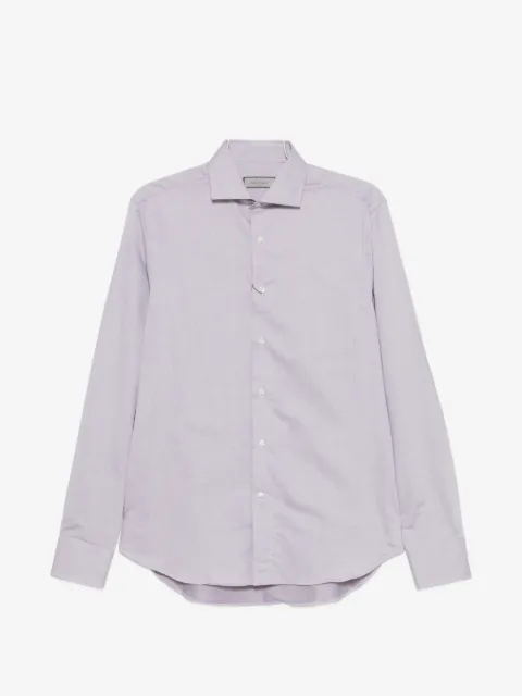 Canali spread-collar button-up shirt