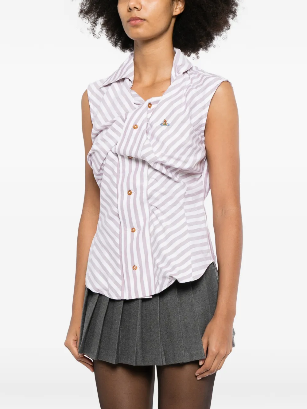 Vivienne Westwood Logo-embroidered Shirt in Purple, view 3