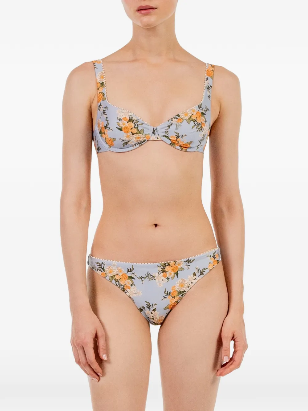 Agua By Agua Bendita Promesa Valle bikinislip met bloemenprint Blauw