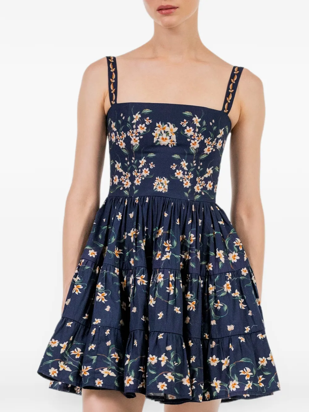 Agua By Agua Bendita Lima Promesa Floral-print Mini Dress in Blue, view 5