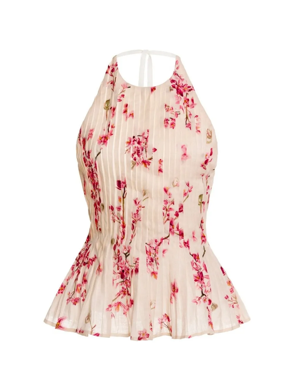 Agua By Agua Bendita Caña floral-print peplum top - White