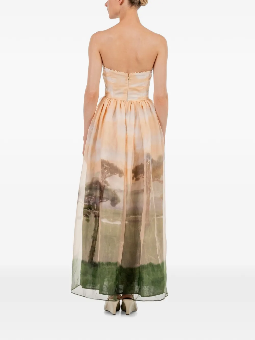 Agua By Agua Bendita Tonia Paraiso Strapless Maxi Dress in Neutrals, view 4